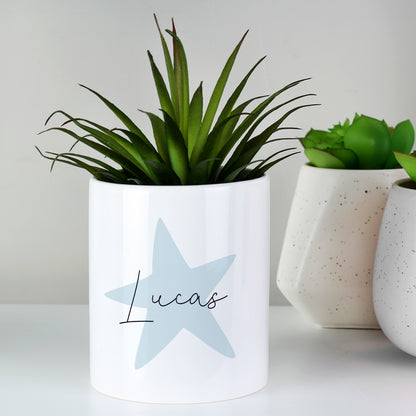 Personalised Blue Star Ceramic Storage Pot - image 3