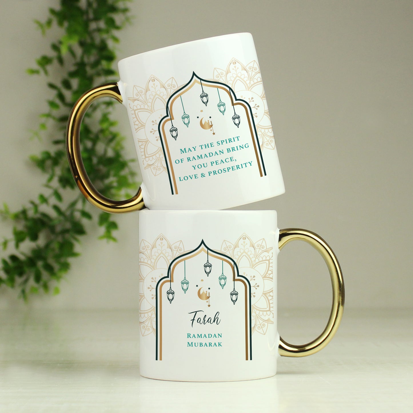 Personalised Eid and Ramadan Gold Handled Mug from Heartfelt Gifts