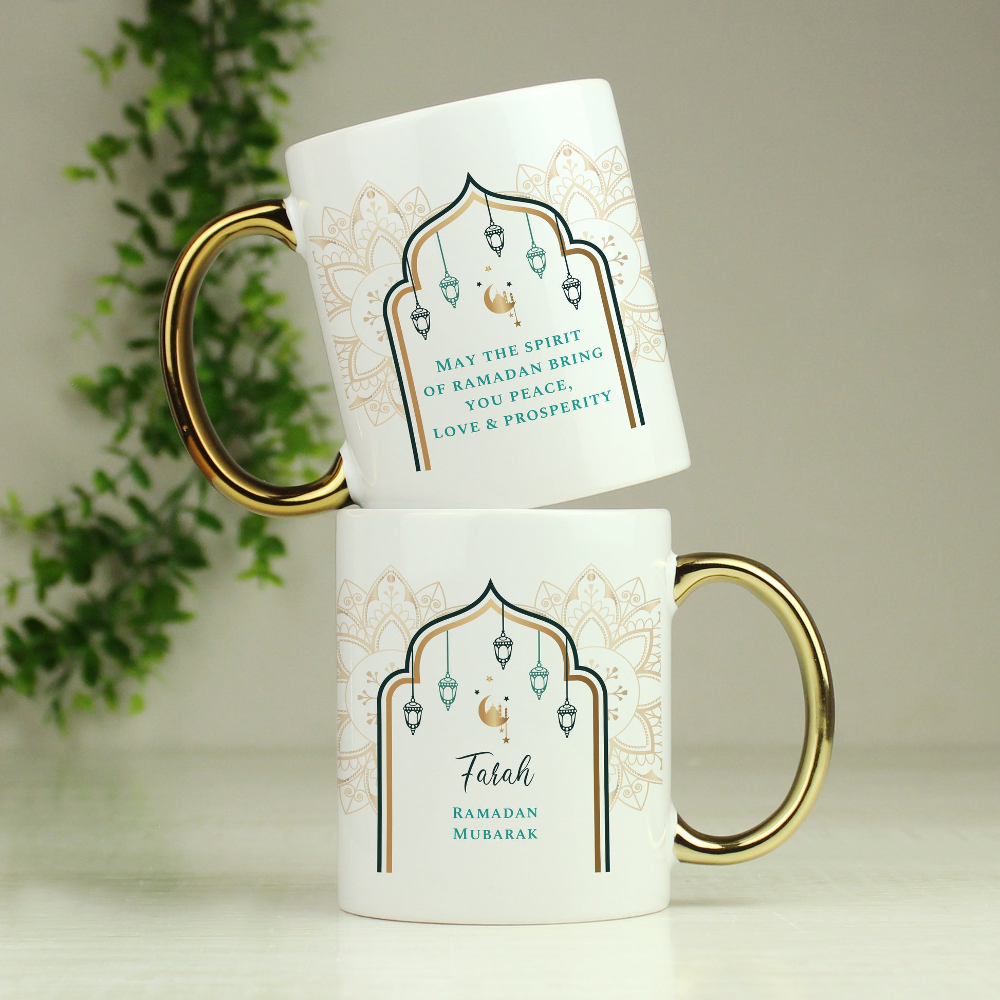 Personalised Eid and Ramadan Gold Handled Mug from Heartfelt Gifts