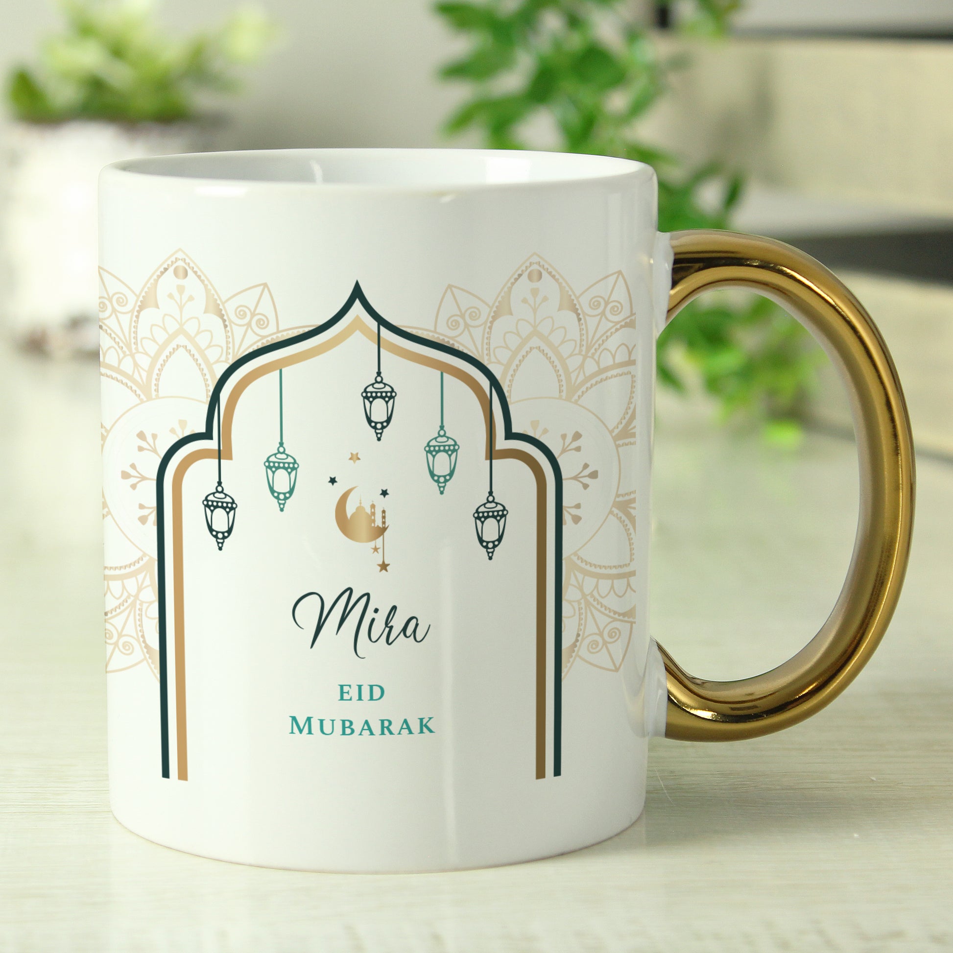 Personalised Eid and Ramadan Gold Handled Mug - image 4