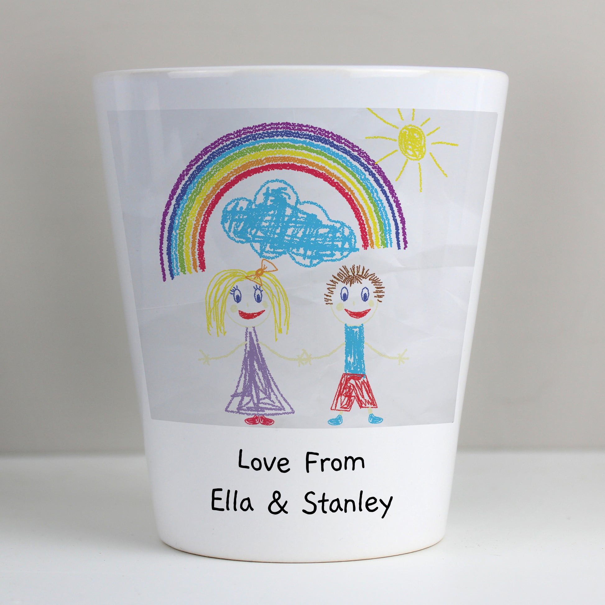 Personalised Childrens Drawing Photo Upload Plant Pot - image 2