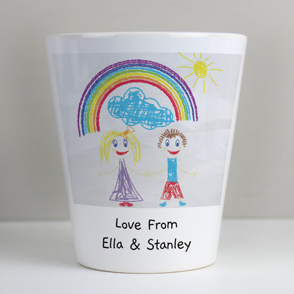 Personalised Childrens Drawing Photo Upload Plant Pot - image 2