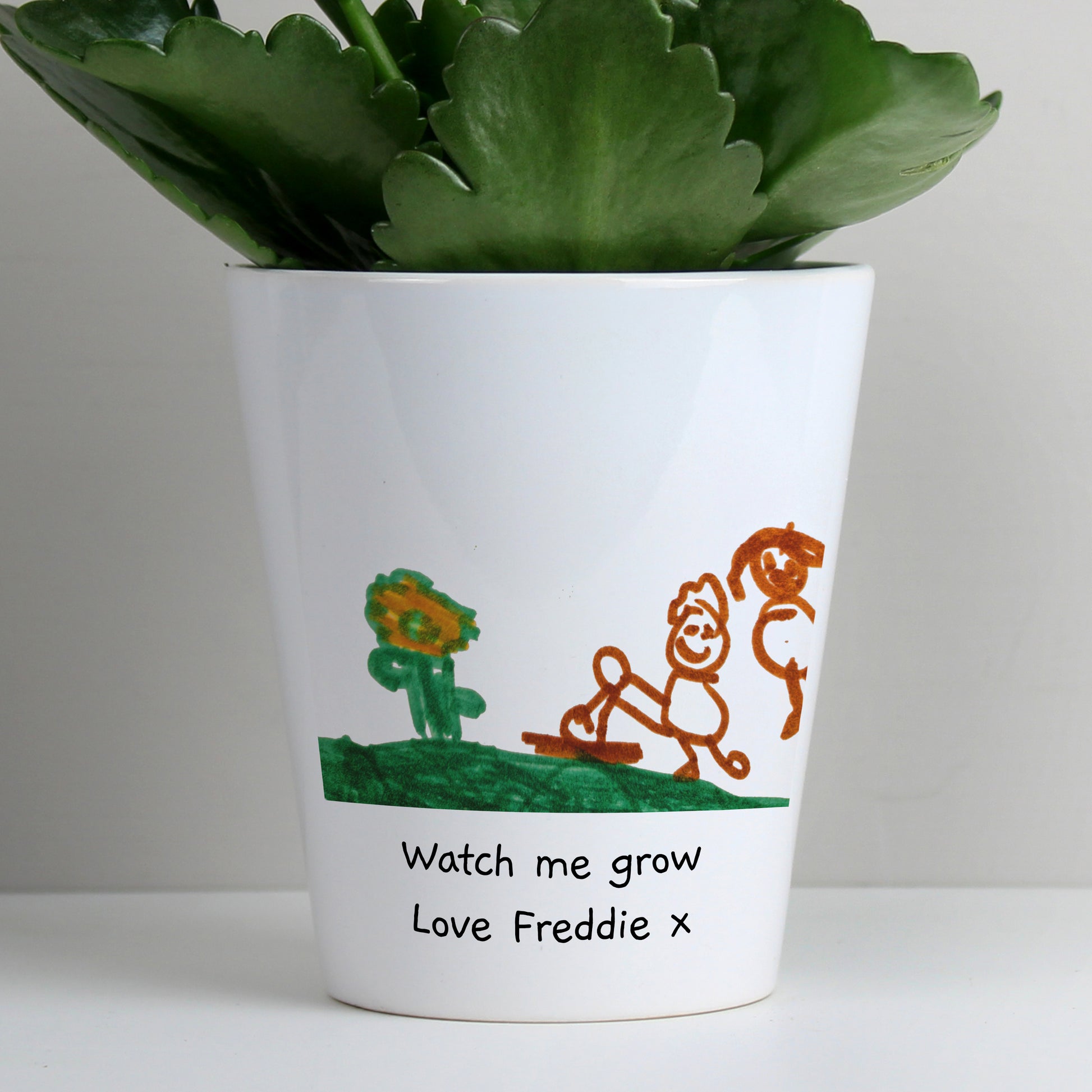 Personalised Childrens Drawing Photo Upload Plant Pot - image 11