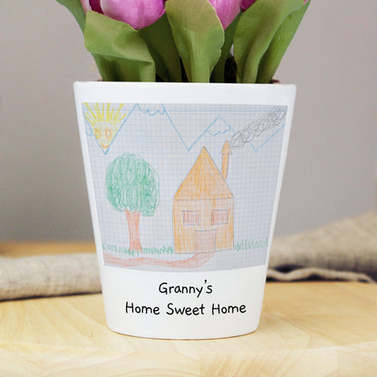 Personalised Childrens Drawing Photo Upload Plant Pot - image 12