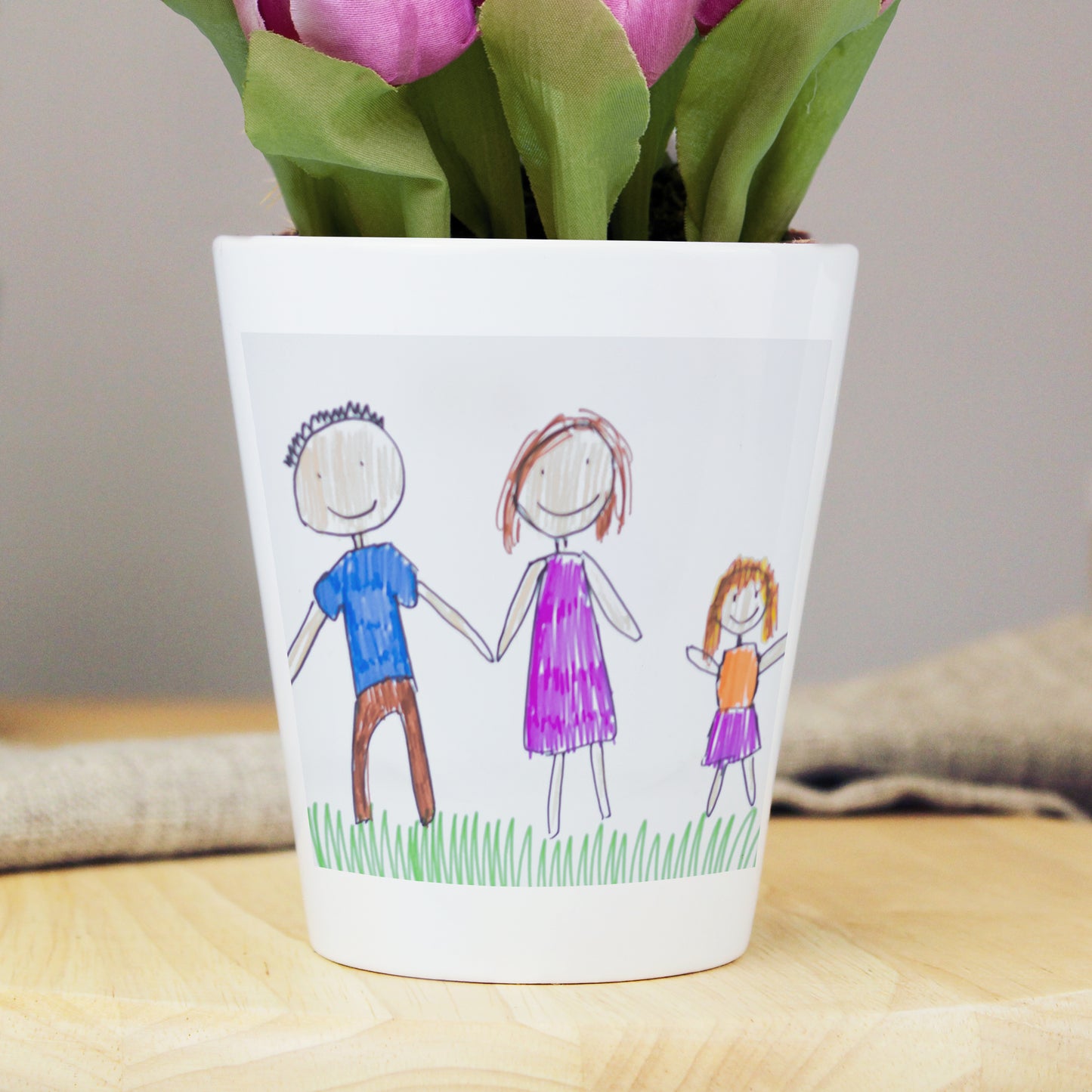 Personalised Childrens Drawing Photo Upload Plant Pot - image 3