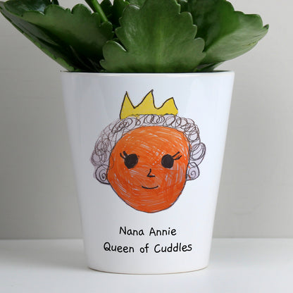 Personalised Childrens Drawing Photo Upload Plant Pot - image 6