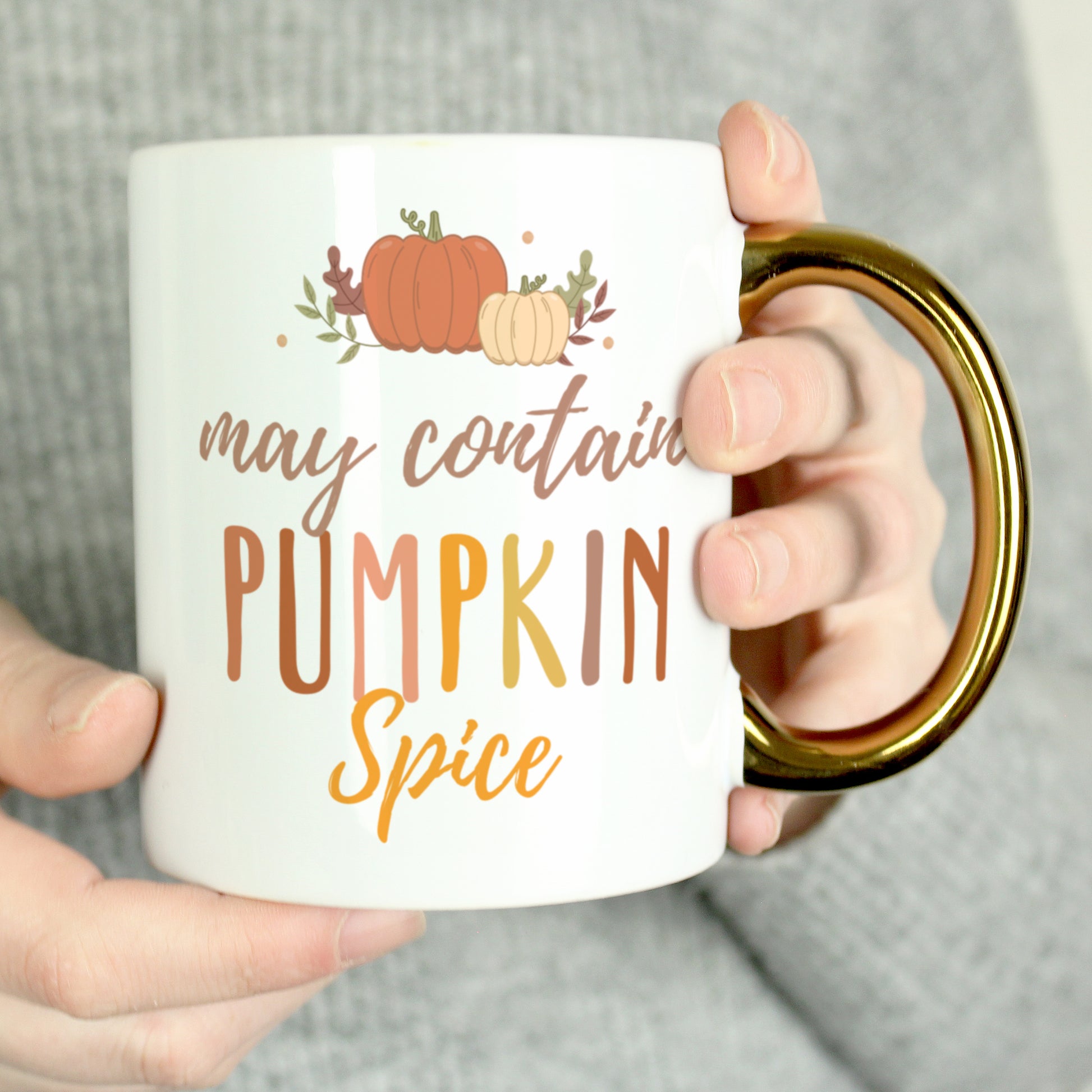 Personalised Pumpkin Spice Gold Handle Mug - image 2