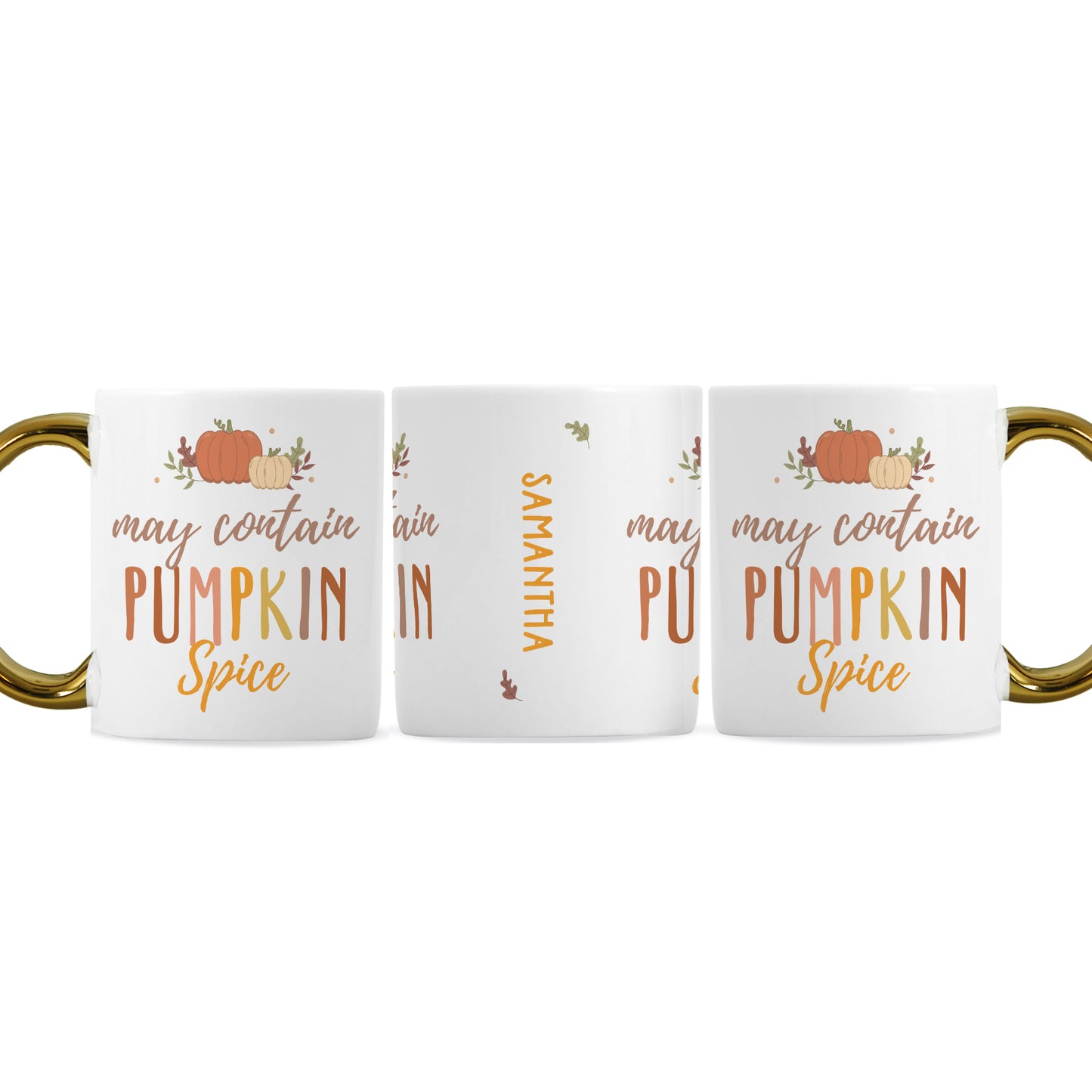 Personalised Pumpkin Spice Gold Handle Mug - image 5