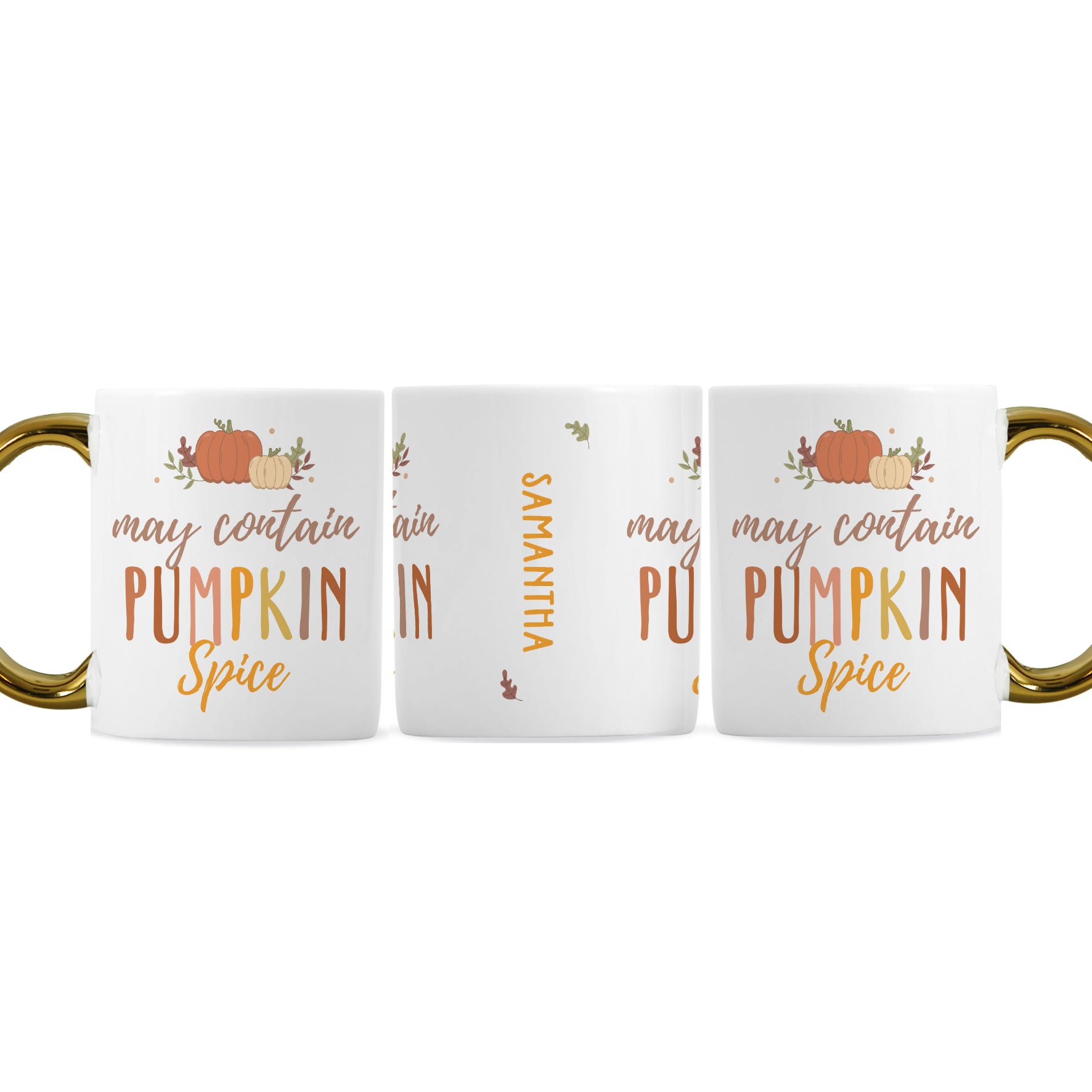Personalised Pumpkin Spice Gold Handle Mug - image 5