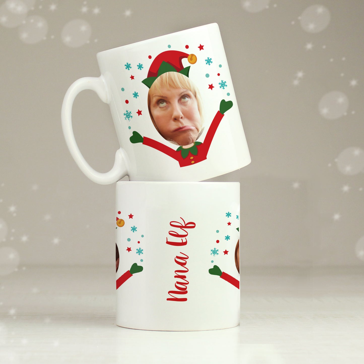 Personalised Photo Upload Christmas Elf Mug - image 4
