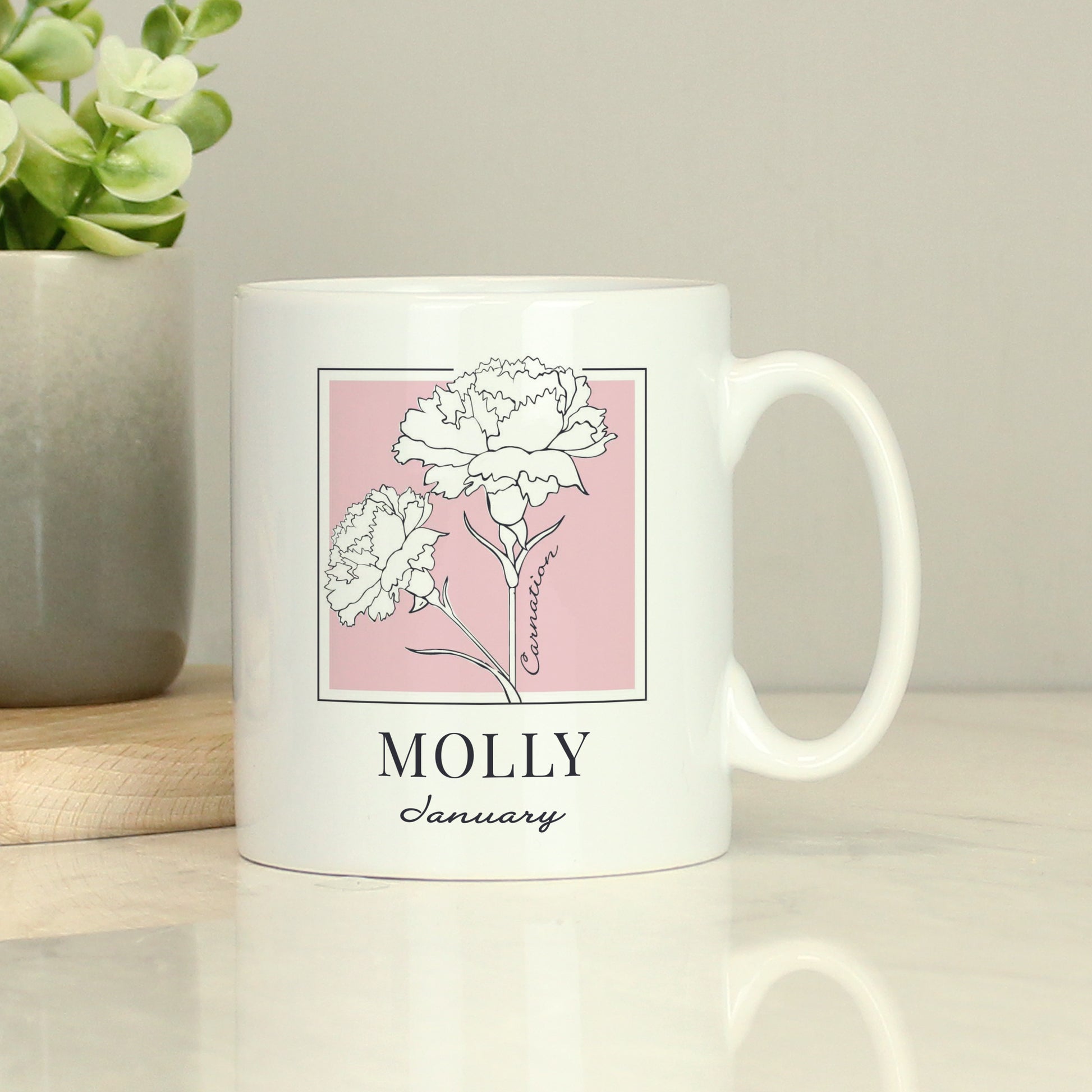 Personalised Birth Flower Mug from Heartfelt Gifts
