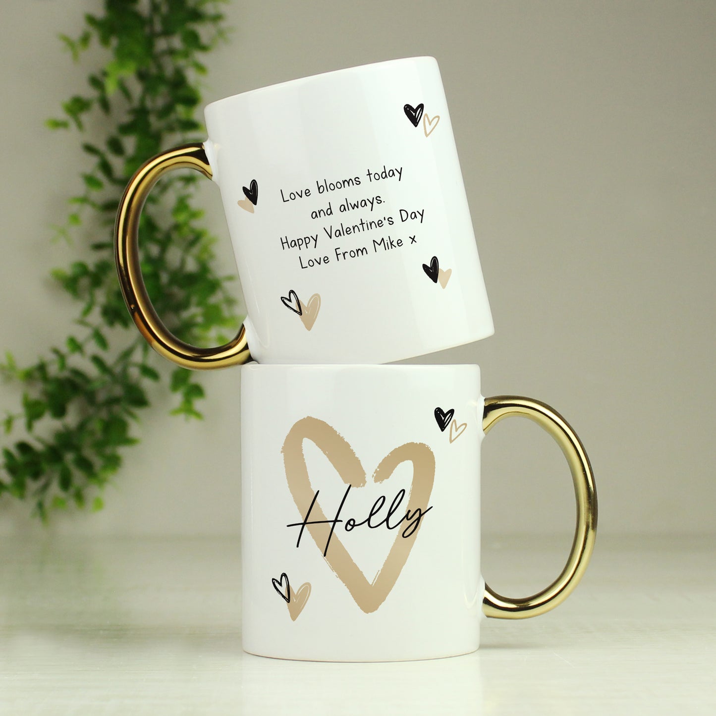 Personalised Hearts Gold Handled Mug - image 7