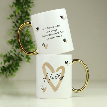 Personalised Hearts Gold Handled Mug - image 7