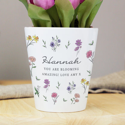 Personalised Wild Flowers Plant Pot - image 2