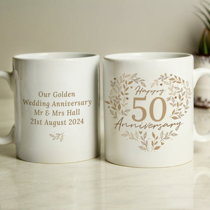 Personalised 50th Golden Wedding Anniversary Mug - image 3