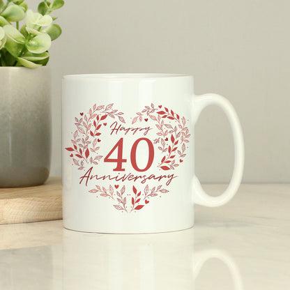 Personalised 40th Ruby Wedding Anniversary Mug - image 2