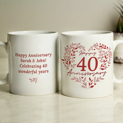 Personalised 40th Ruby Wedding Anniversary Mug - image 3