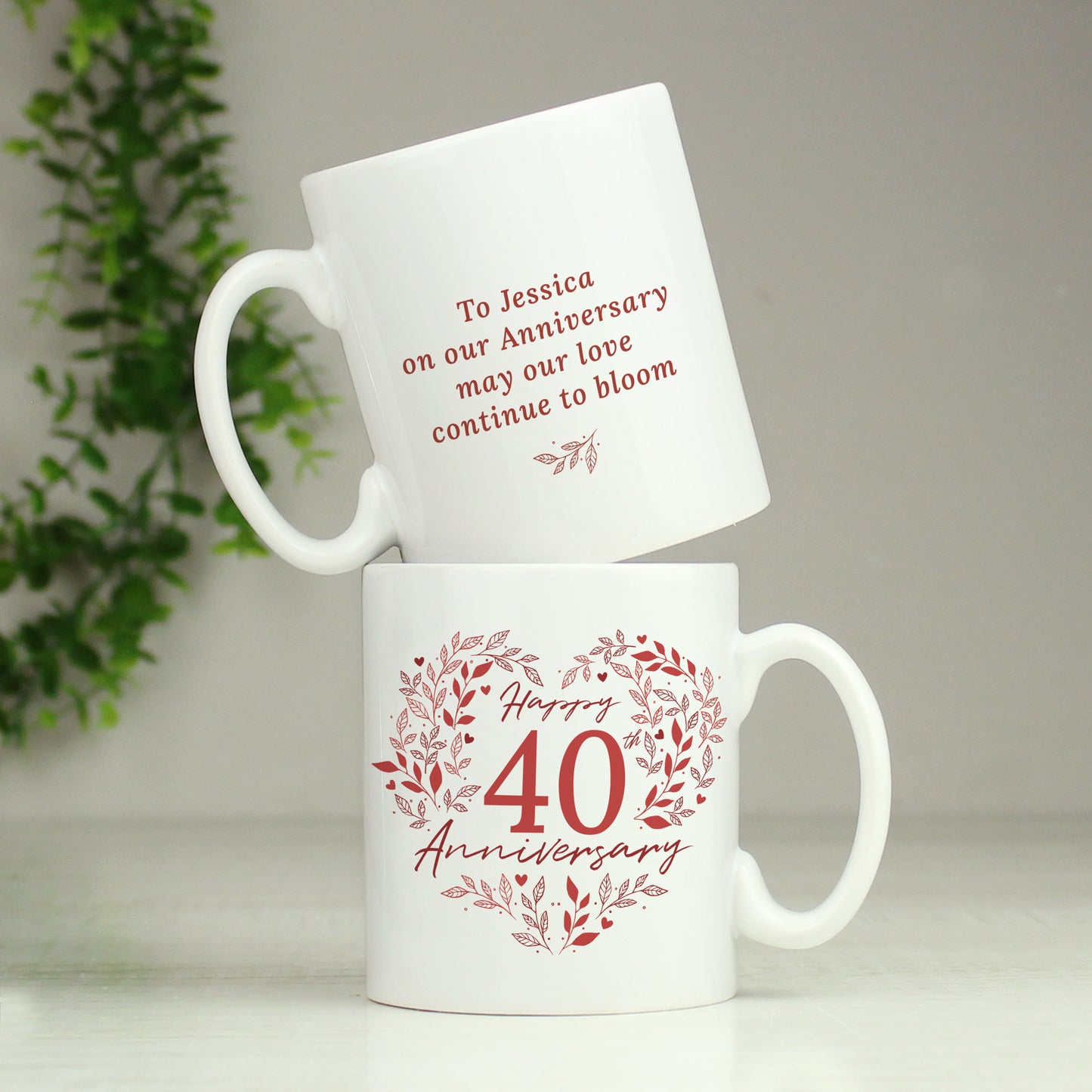 Personalised 40th Ruby Wedding Anniversary Mug - image 4