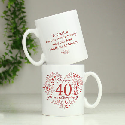 Personalised 40th Ruby Wedding Anniversary Mug - image 4