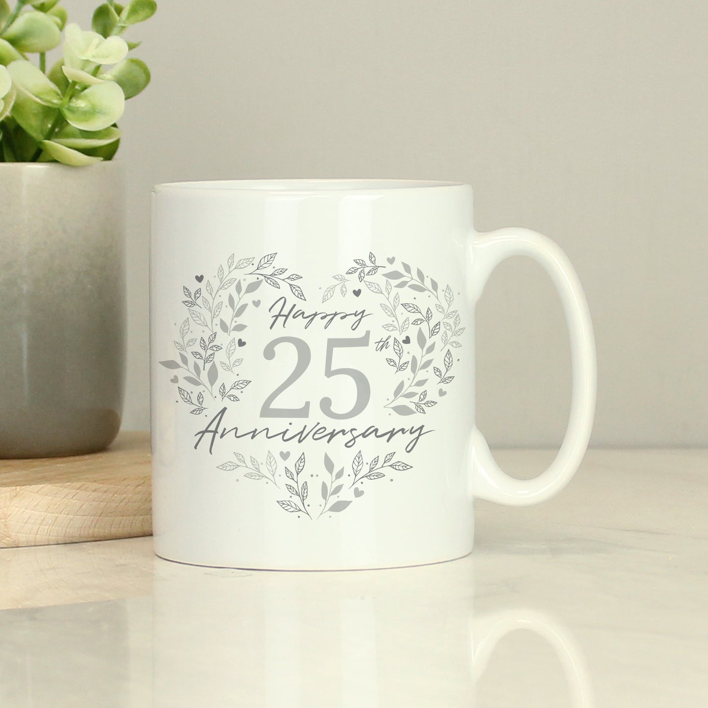Personalised 25th Silver Wedding Anniversary Mug - image 2