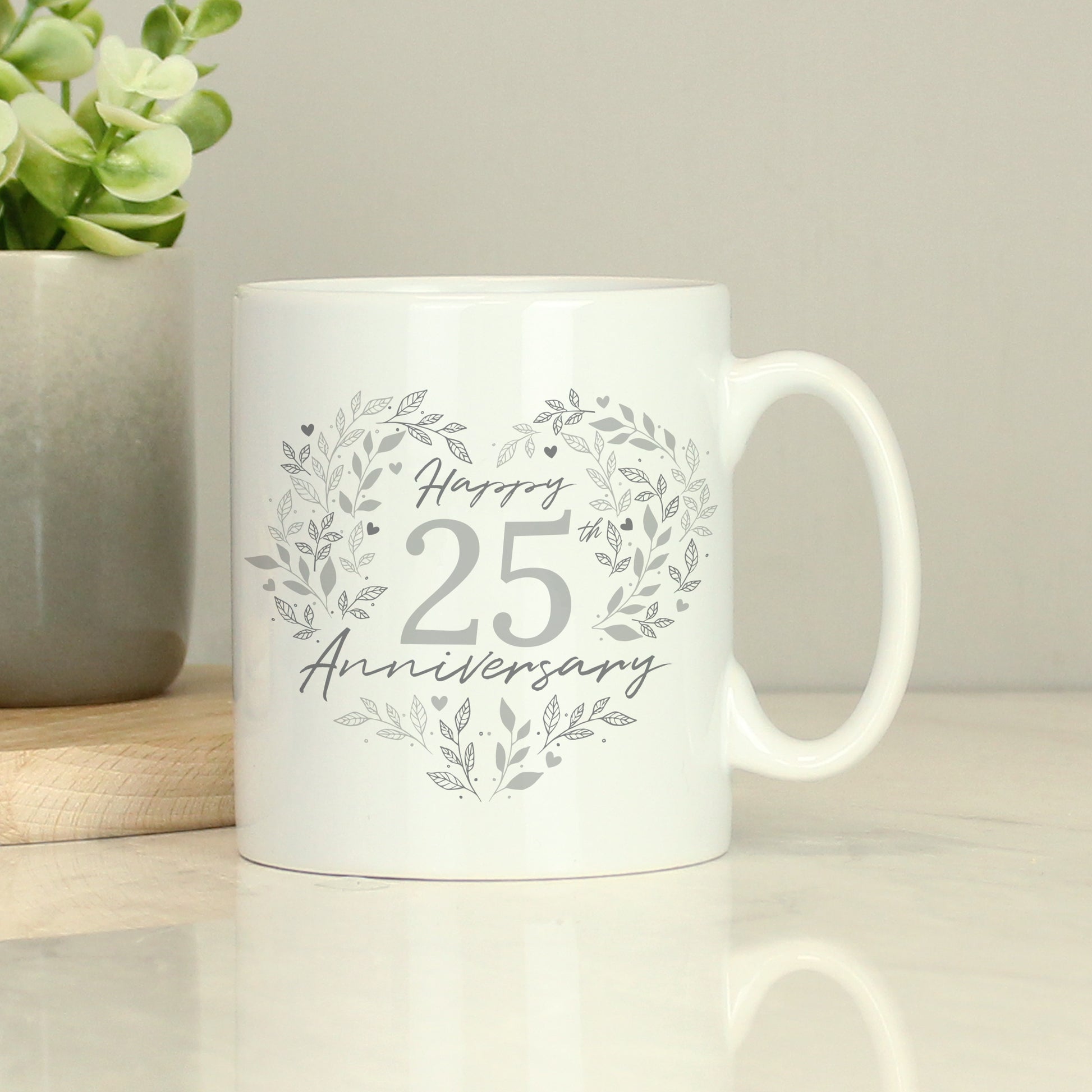 Personalised 25th Silver Wedding Anniversary Mug - image 2