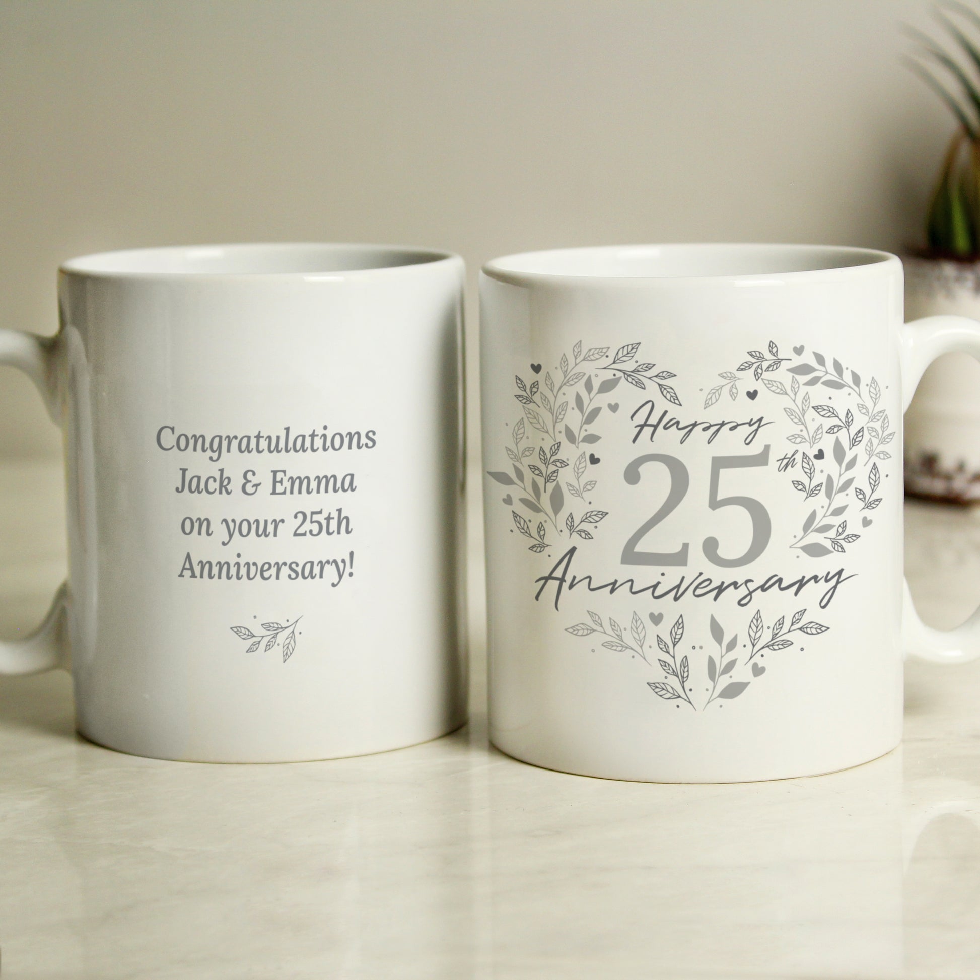 Personalised 25th Silver Wedding Anniversary Mug - image 3