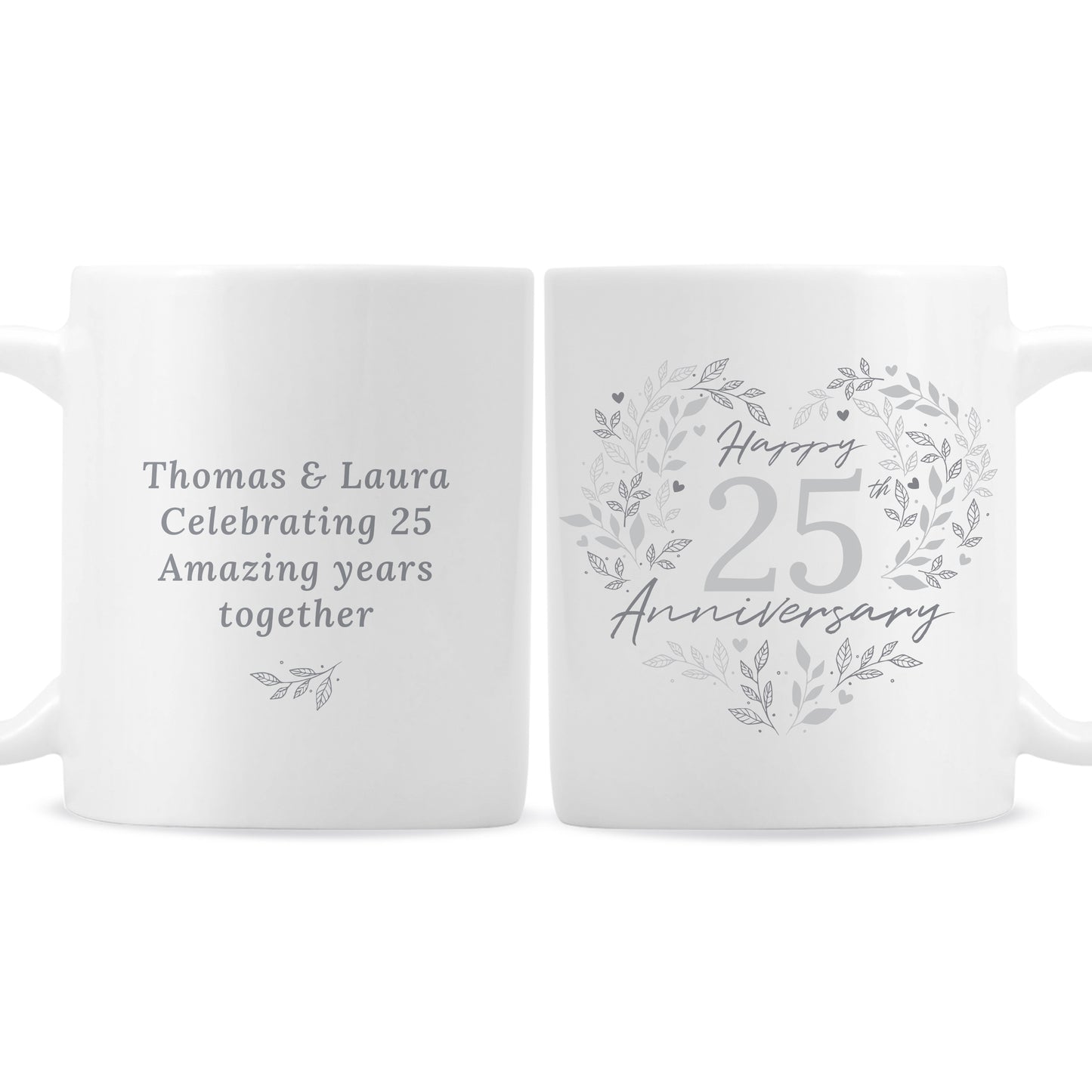 Personalised 25th Silver Wedding Anniversary Mug - image 5