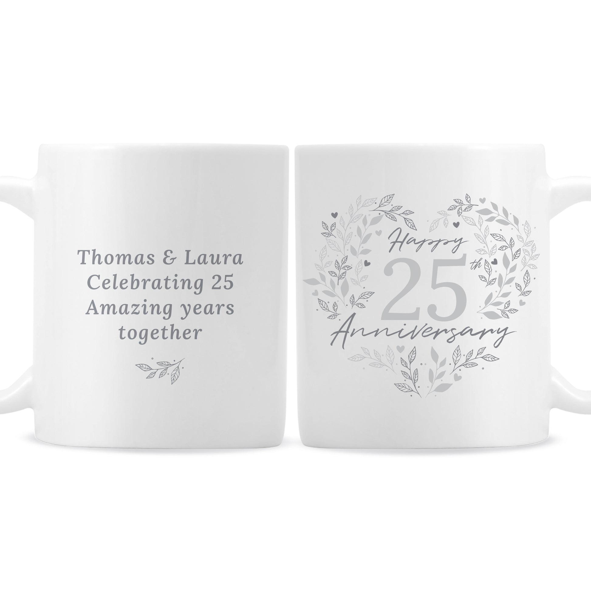 Personalised 25th Silver Wedding Anniversary Mug - image 5