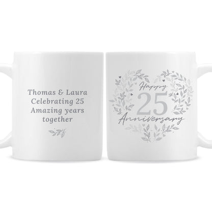 Personalised 25th Silver Wedding Anniversary Mug - image 5