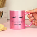 Personalised Eyelashes Pink Glitter Mug from Heartfelt Gifts