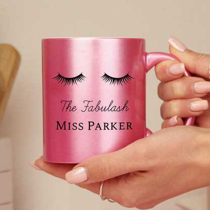 Personalised Eyelashes Pink Glitter Mug - image 7