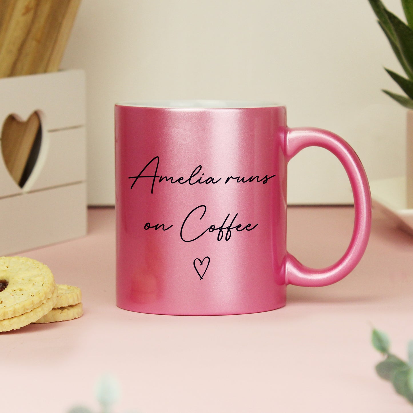Personalised Pink Glitter Mug from Heartfelt Gifts