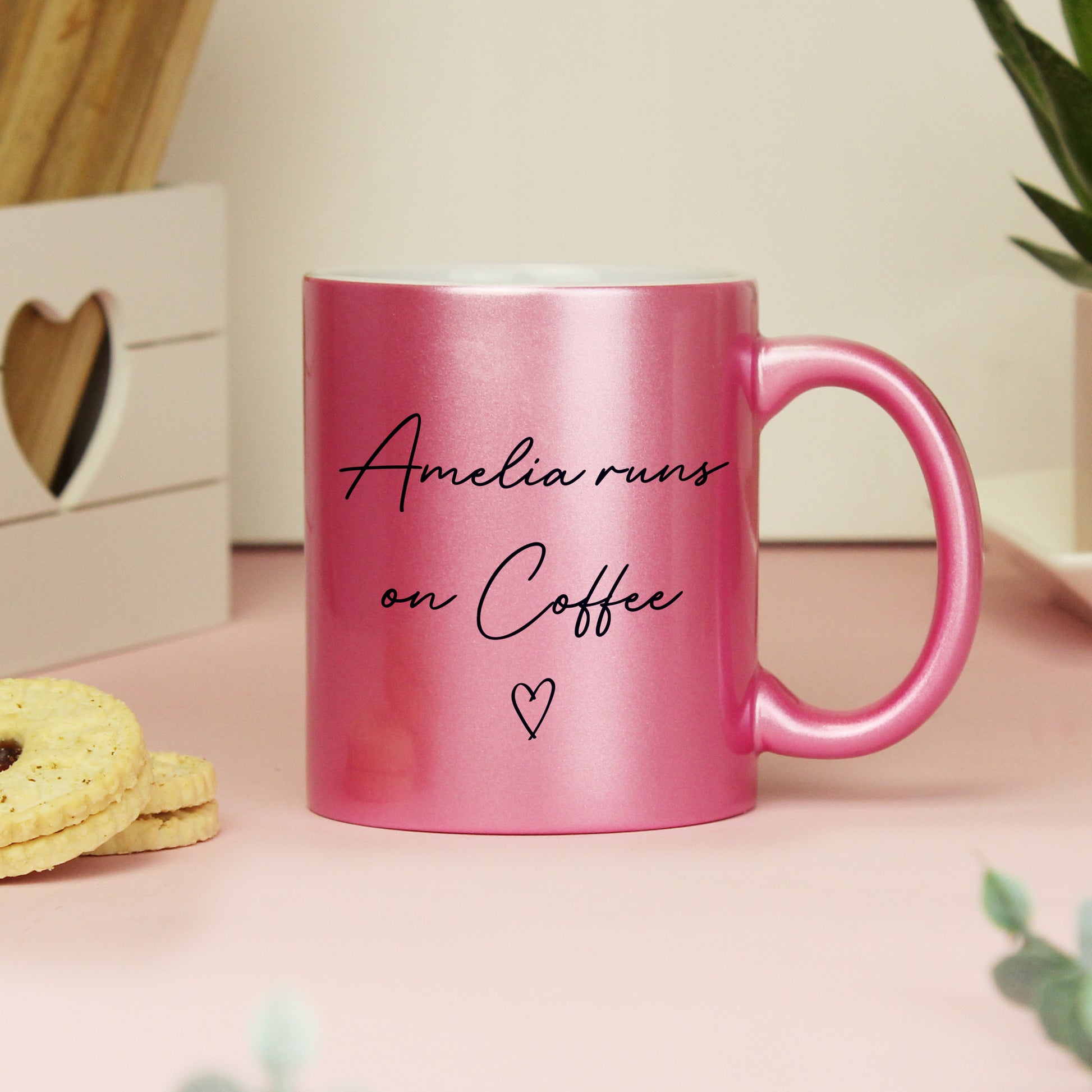 Personalised Pink Glitter Mug from Heartfelt Gifts