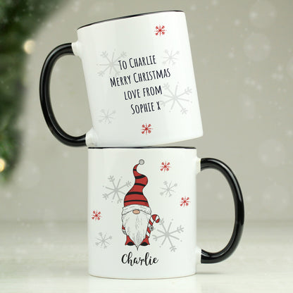 Personalised Gonk Family Black Handled Christmas Mug - Boy from Heartfelt Gifts