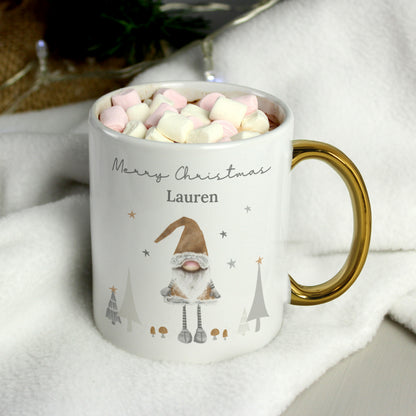 Personalised Christmas Gonk Gold Handed Mug - image 4
