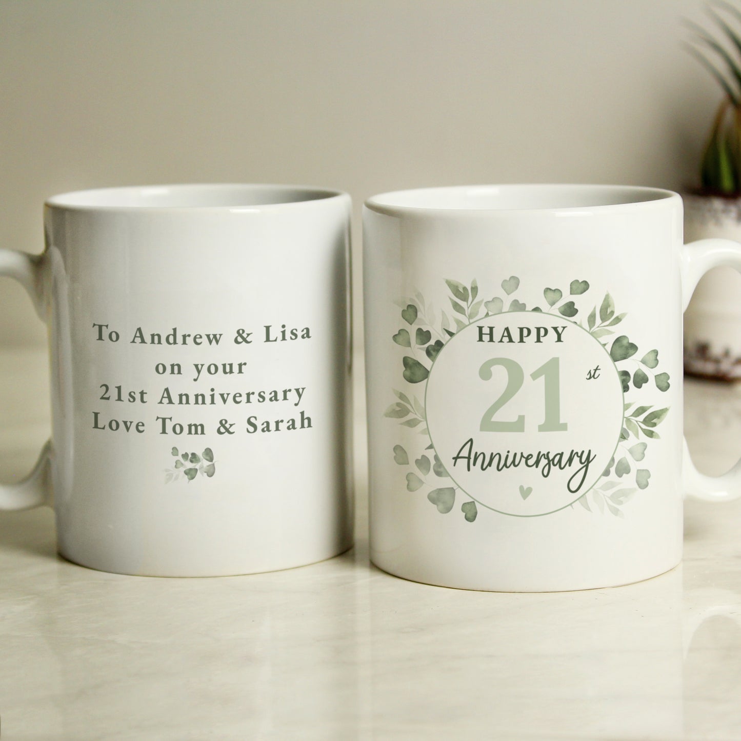 Personalised Botanical Anniversary Mug from Heartfelt Gifts