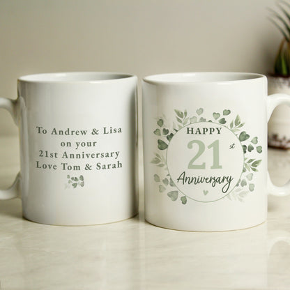 Personalised Botanical Anniversary Mug from Heartfelt Gifts