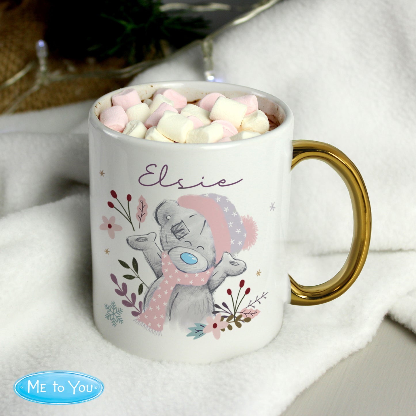 Personalised Me to You Cosy Winter Gold Handled Mug from Heartfelt Gifts