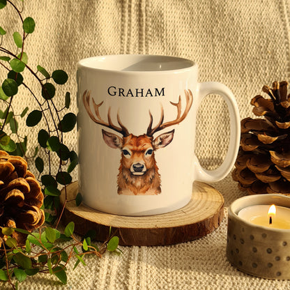 Personalised Watercolour Stag Mug from Heartfelt Gifts