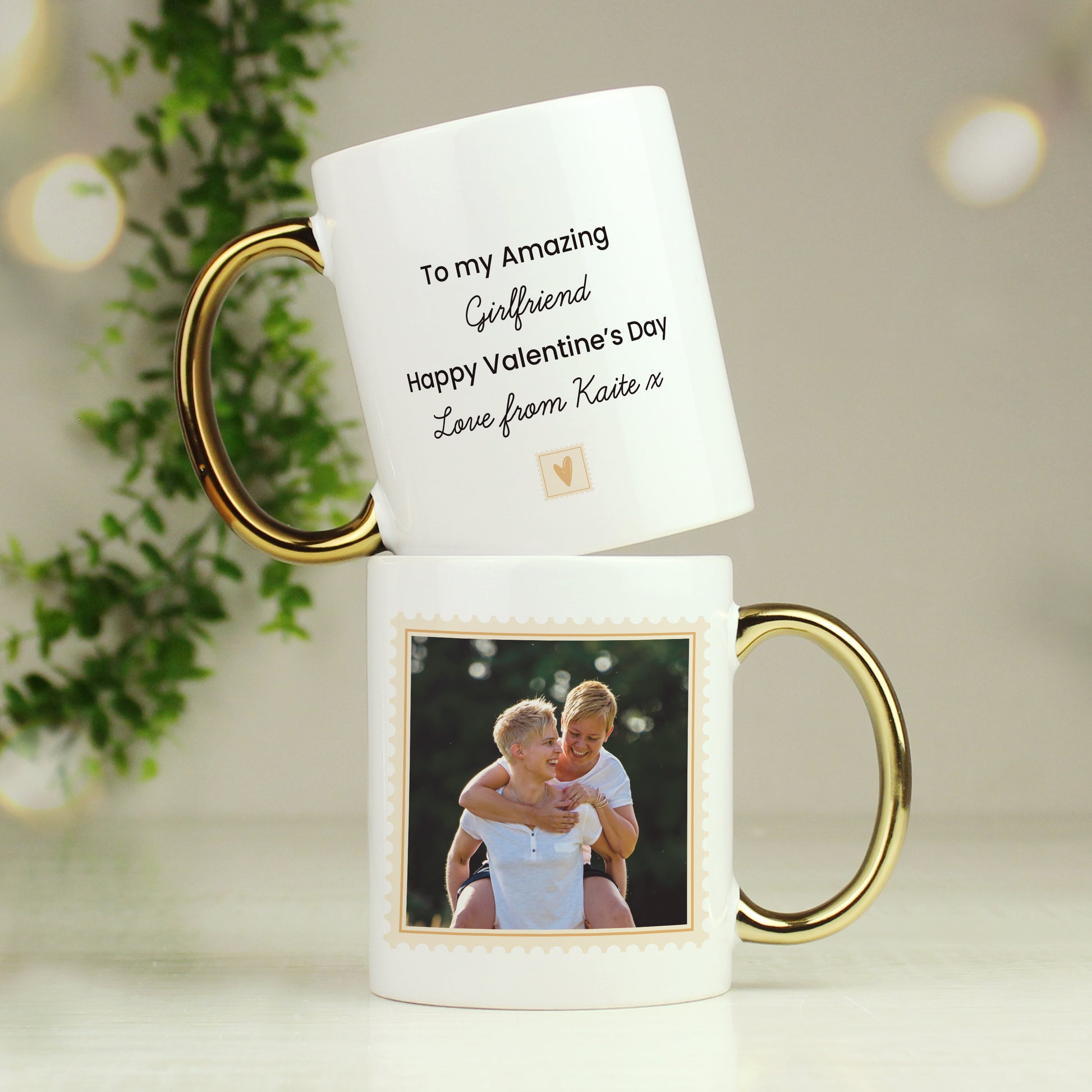 Personalised Photo Upload Gold Handled Mug from Heartfelt Gifts