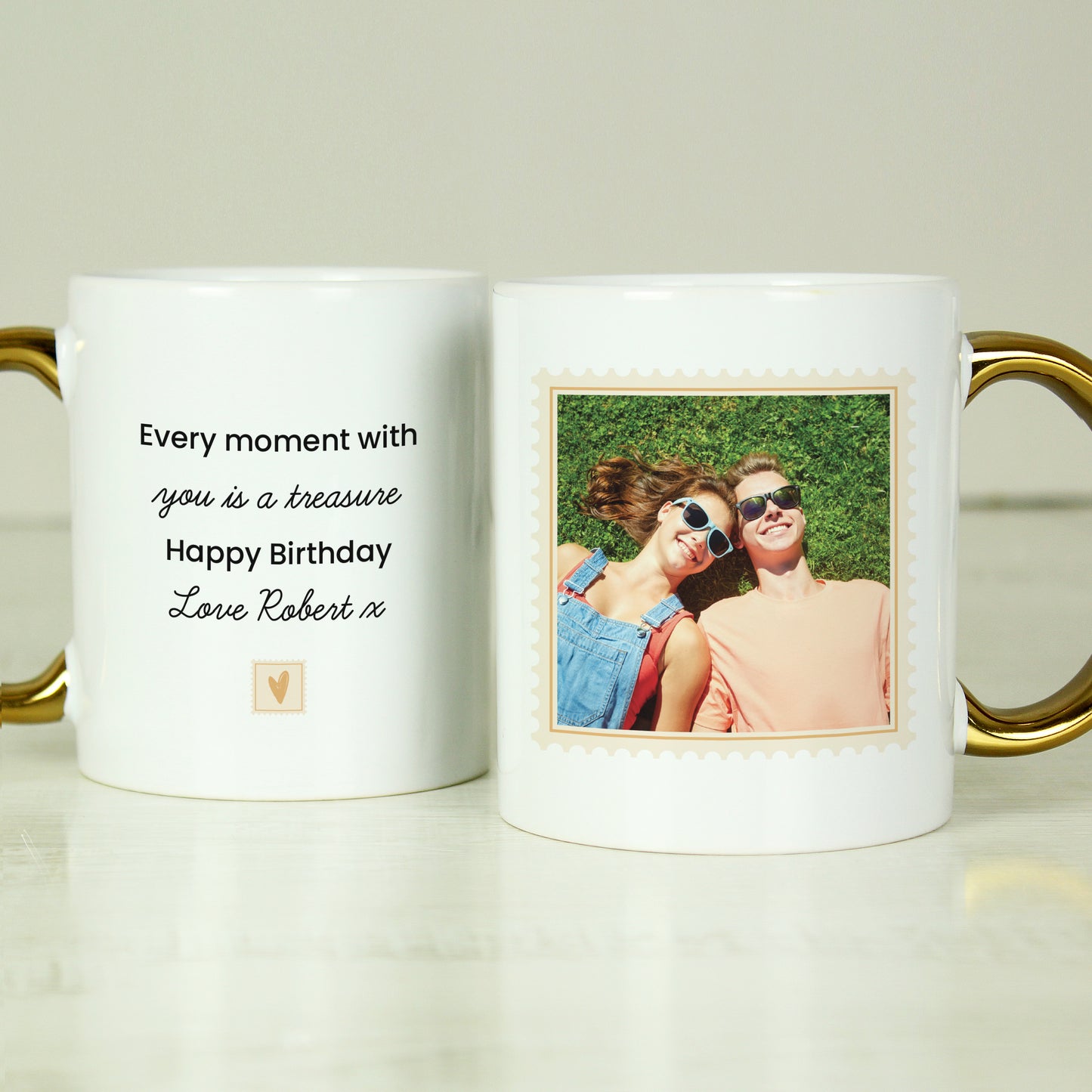 Personalised Photo Upload Gold Handled Mug - image 3