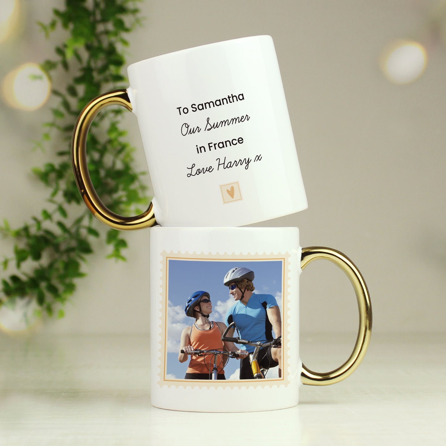 Personalised Photo Upload Gold Handled Mug - image 4