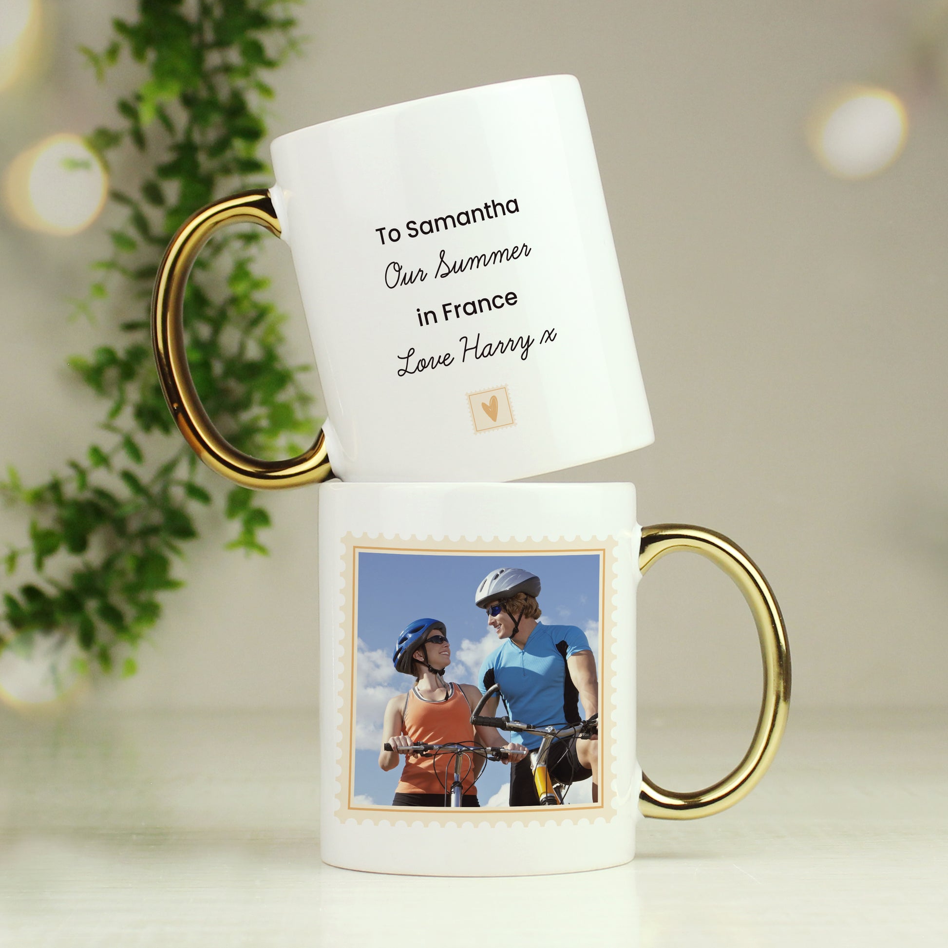Personalised Photo Upload Gold Handled Mug - image 4