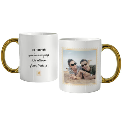 Personalised Photo Upload Gold Handled Mug - image 5