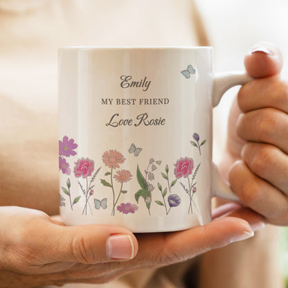 Personalised Wild Flowers Mug from Heartfelt Gifts