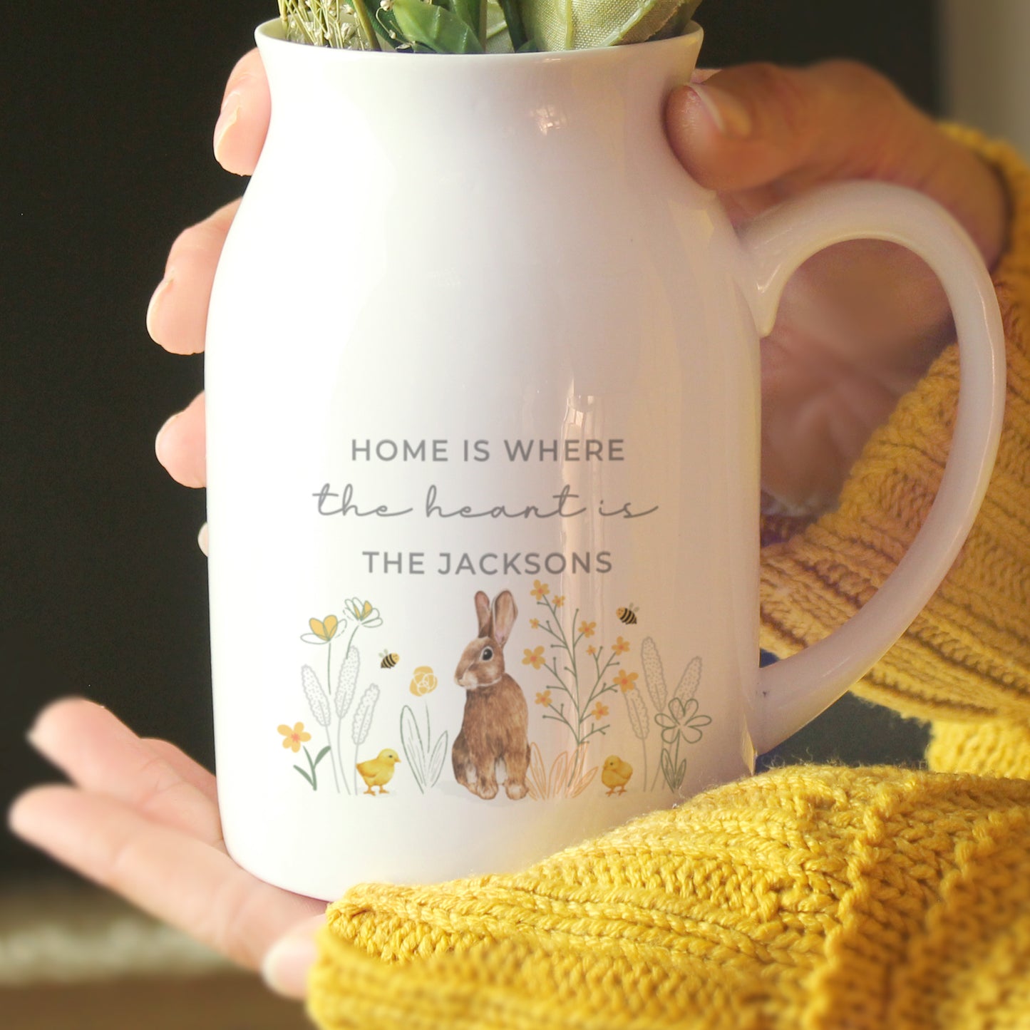 Personalised Spring Bunny Jug Vase - image 3