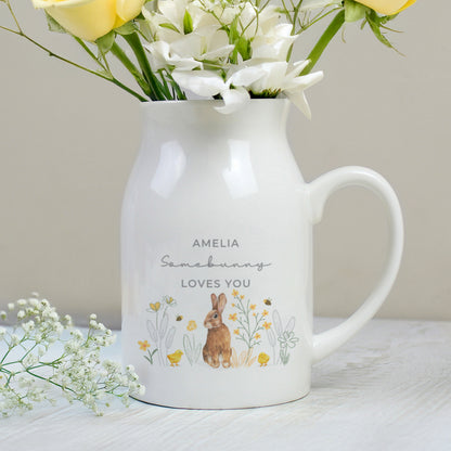 Personalised Spring Bunny Jug Vase from Heartfelt Gifts