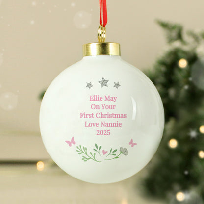 Personalised Fairy Princess Christmas Bauble – Girls Name Tree Decoration Gift - image 3