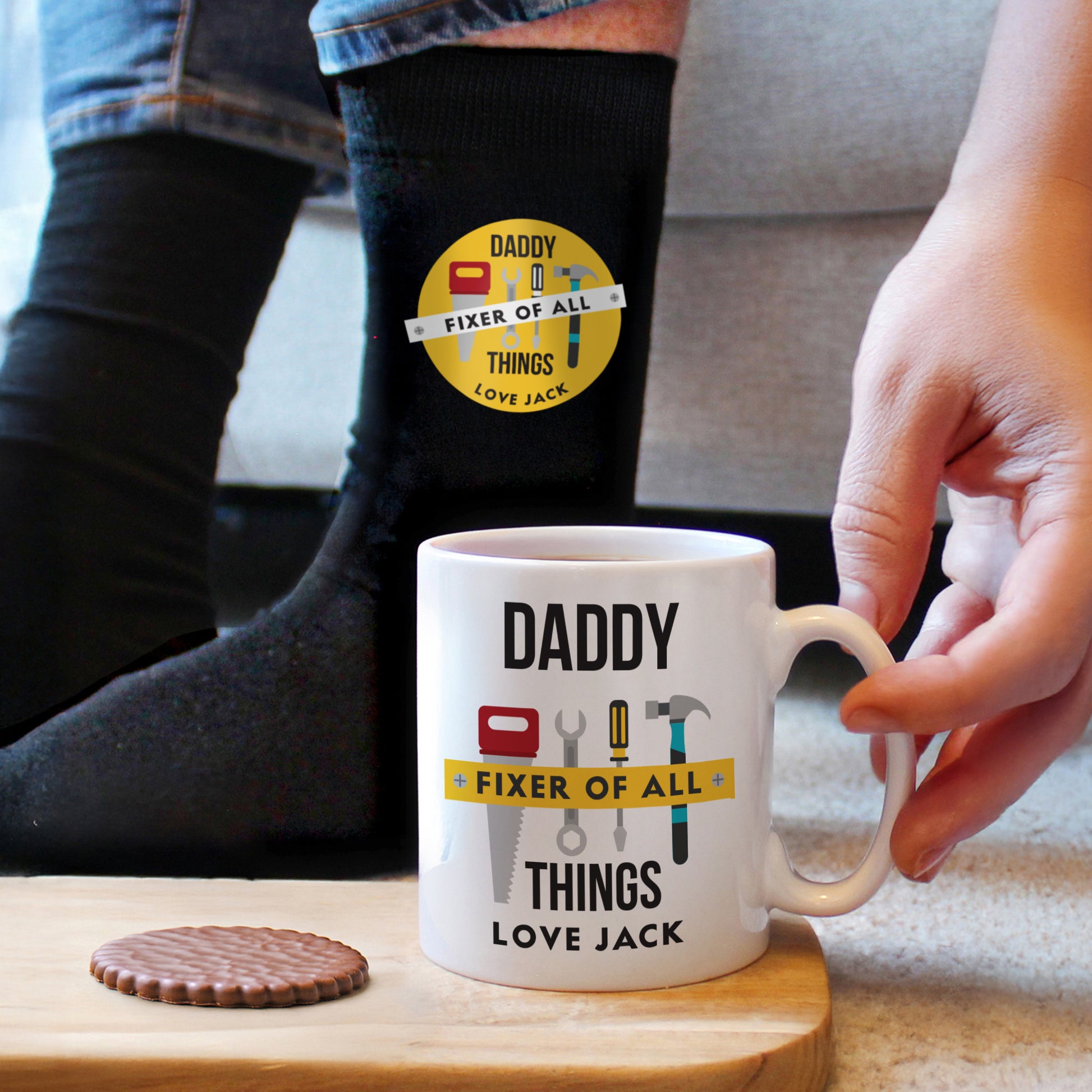 Personalised Fixer of All Things Mug & Socks Gift Set – Dad & DIY Birthday Gift - image 2