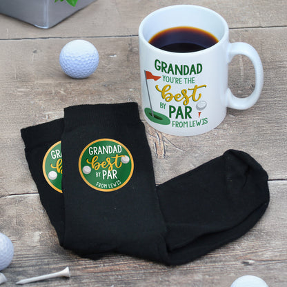 Personalised Best by Par Golf Mug & Socks Gift Set – Golf Lover Father's Day Gift - image 3